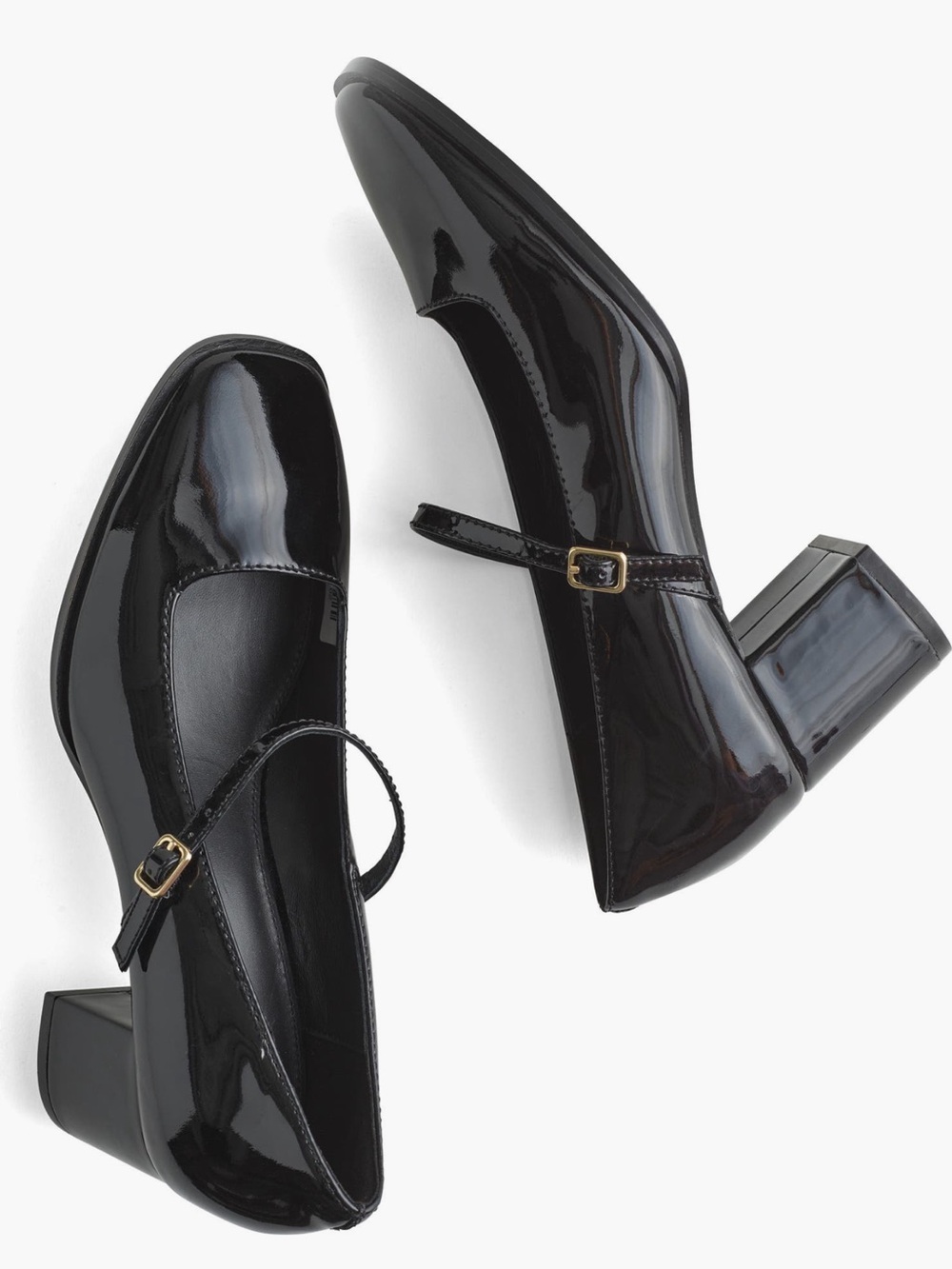 Madewell Black Patent Mary Jane Block Heel Pumps size 8 - Picture 1 of 12